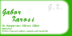 gabor karosi business card