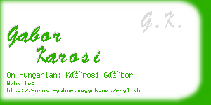 gabor karosi business card